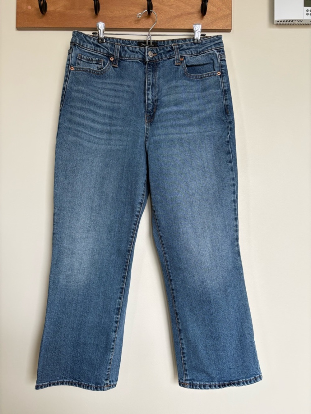 Juicy Couture Y2K High Rise Cropped Jeans Straight Leg Blue, Women’s 32